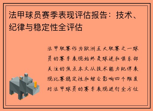 法甲球员赛季表现评估报告：技术、纪律与稳定性全评估
